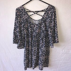 Blue Rain Baybdoll Tie Up Blouse by Francesca’s